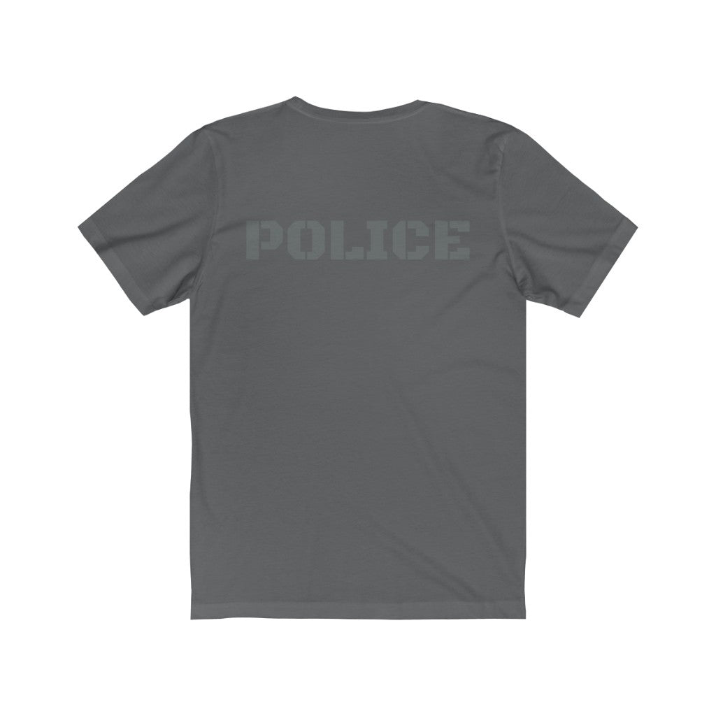 Unisex Jersey Short Sleeve Tee - "POLICE" Front and Back