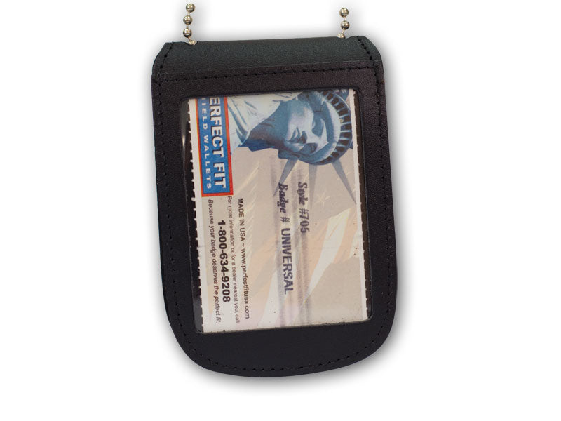 Universal Badge & ID Holder w/ Magnetic Closure & 30" Beaded Chain - red-diamond-uniform-police-supply