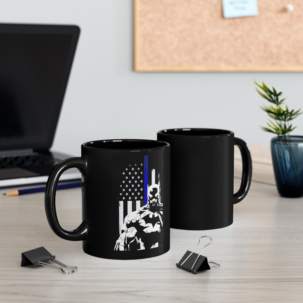 Black mug 11oz - Batman Blue Line