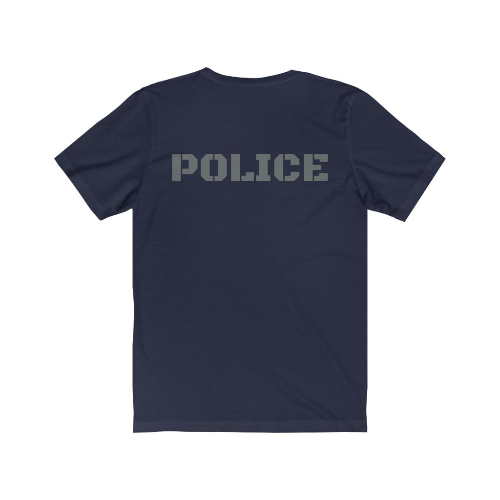 Unisex Jersey Short Sleeve Tee - "POLICE" Front and Back