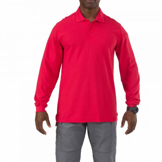 5.11 Tactical Utility Long Sleeve Polo - red-diamond-uniform-police-supply