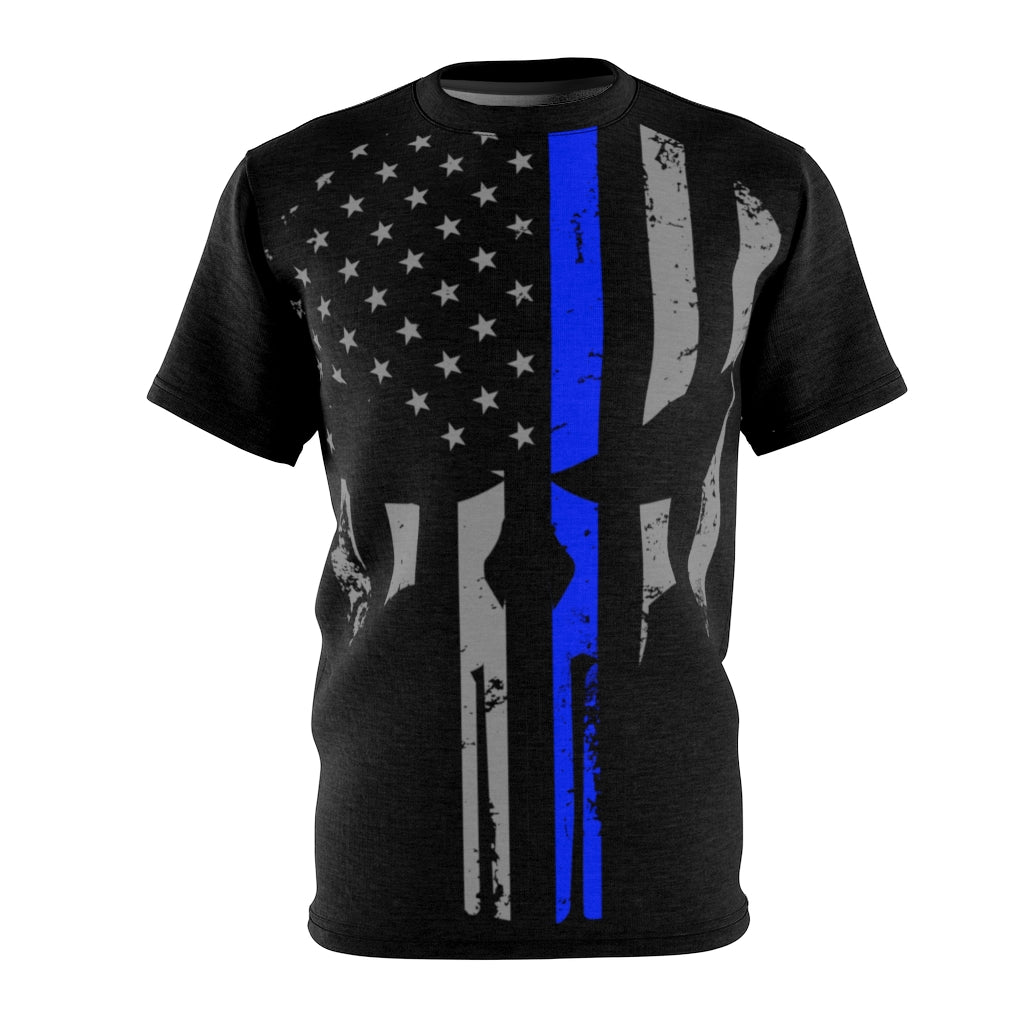 Unisex AOP Cut & Sew Tee - Blue Line Punisher