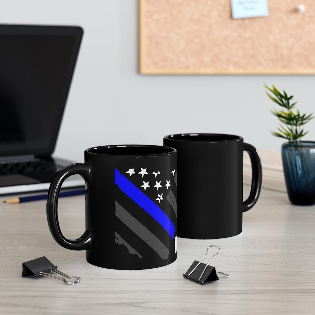 Black mug 11oz - Ohio Thin Blue Line