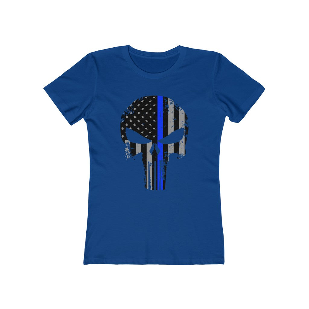 Women's The Boyfriend Tee - Blue Line Punisher