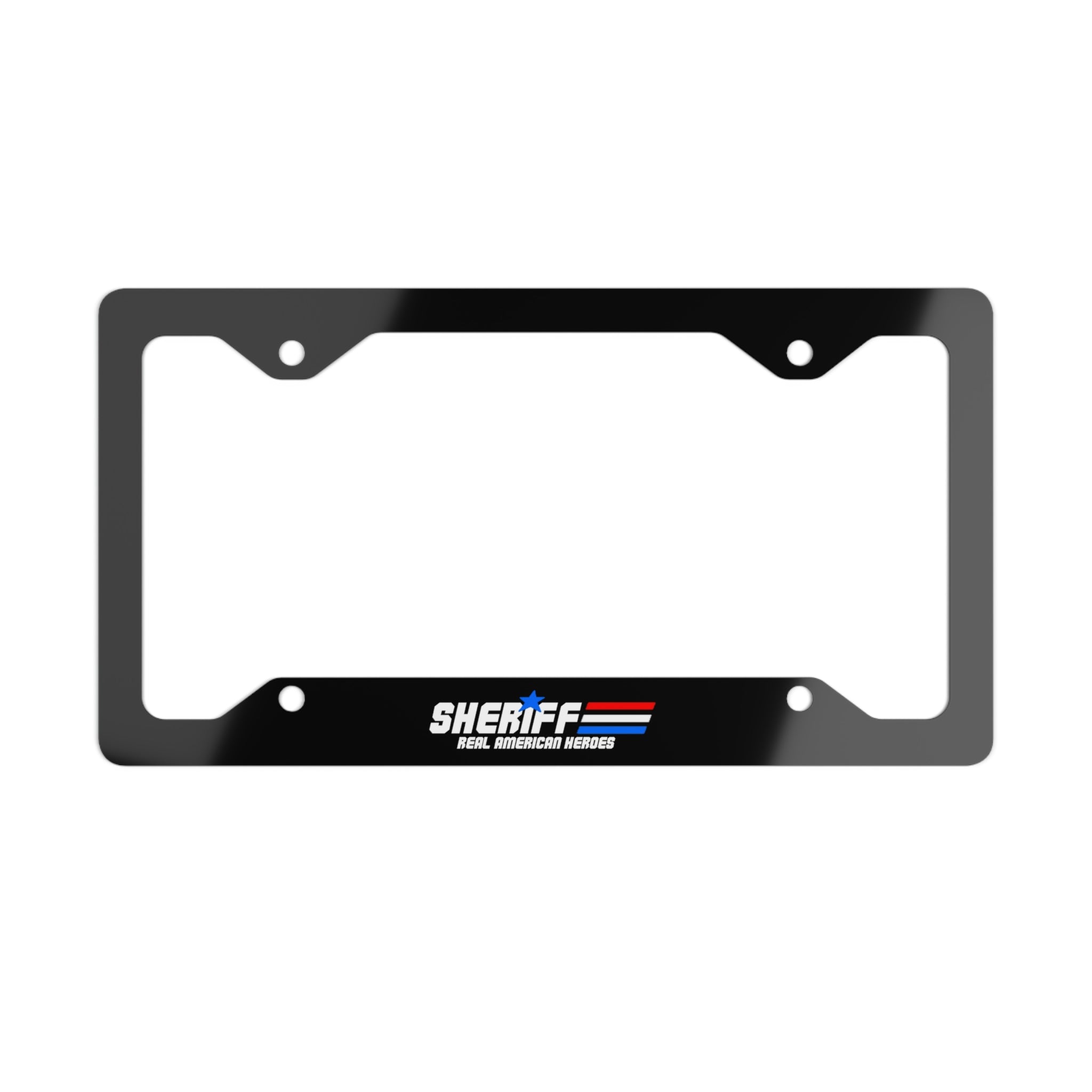 License Plate Frame Metal - Sheriff "Real American Heroes"