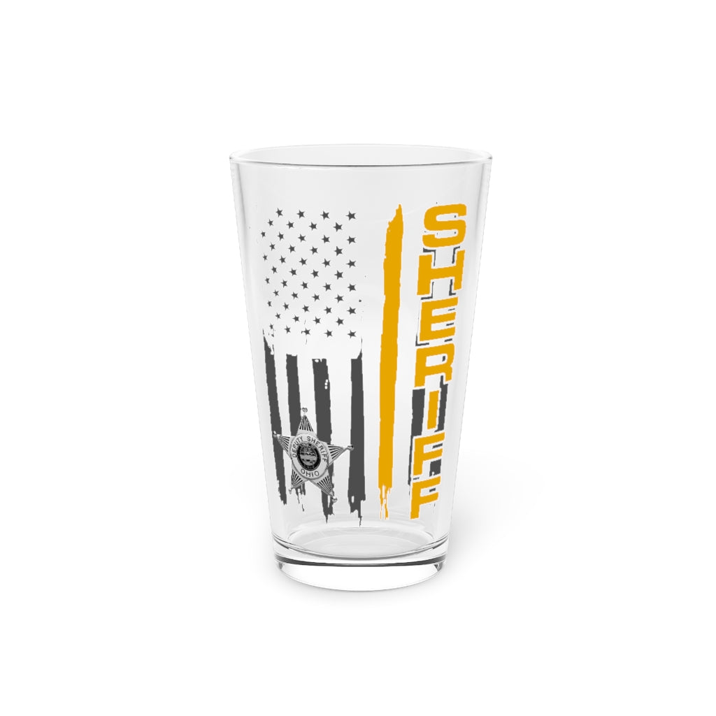 Pint Glass, 16oz - Ohio Sheriff Vertical