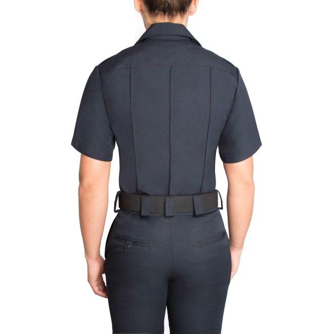 Blauer Short Sleeved Zippered Polyester Shirt (Womens)