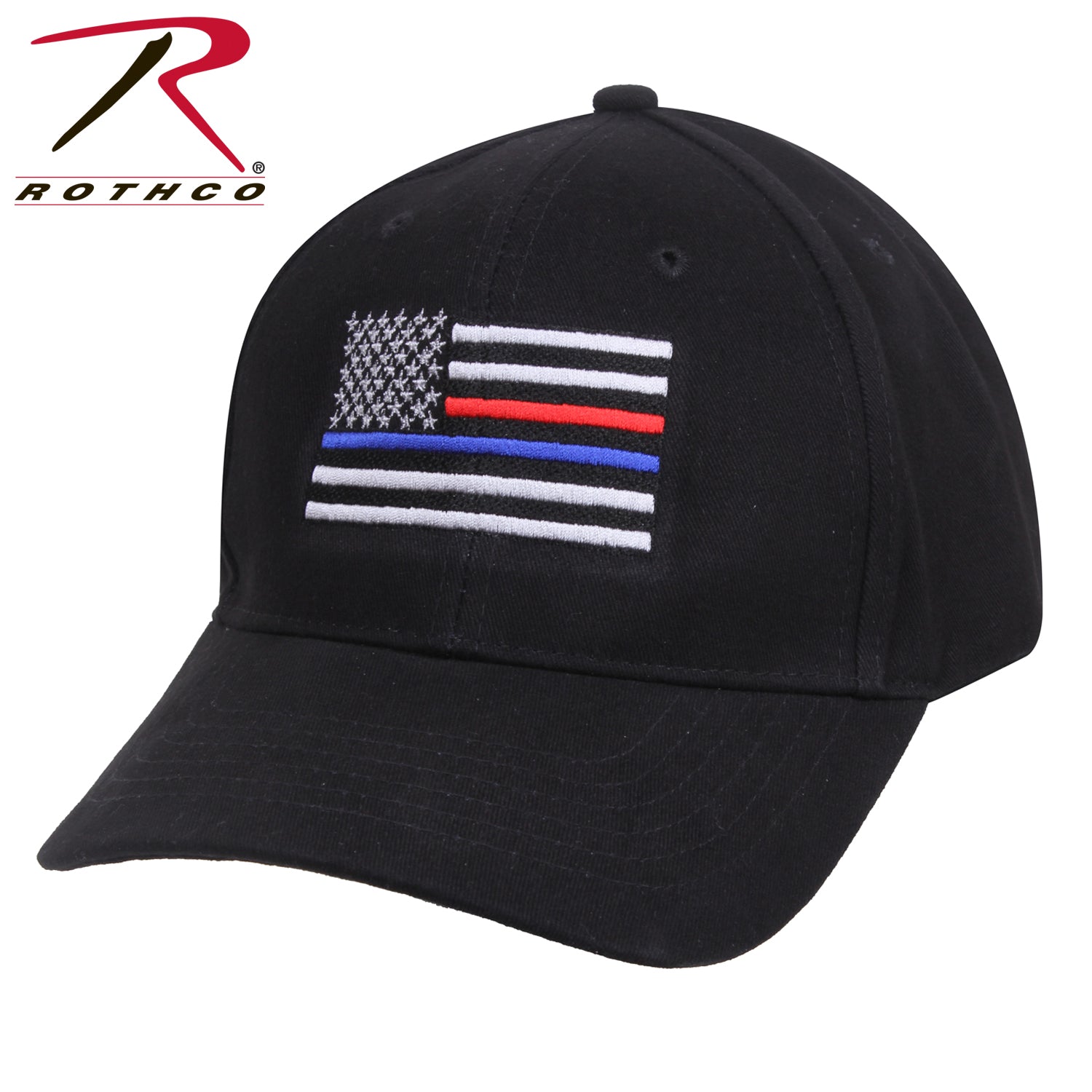 Rothco Thin Blue Line & Red Line Low Profile Flag Cap - red-diamond-uniform-police-supply