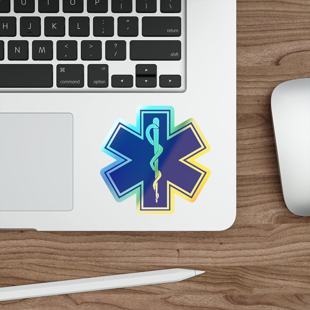 Holographic Die-cut Stickers - EMS Star of Life