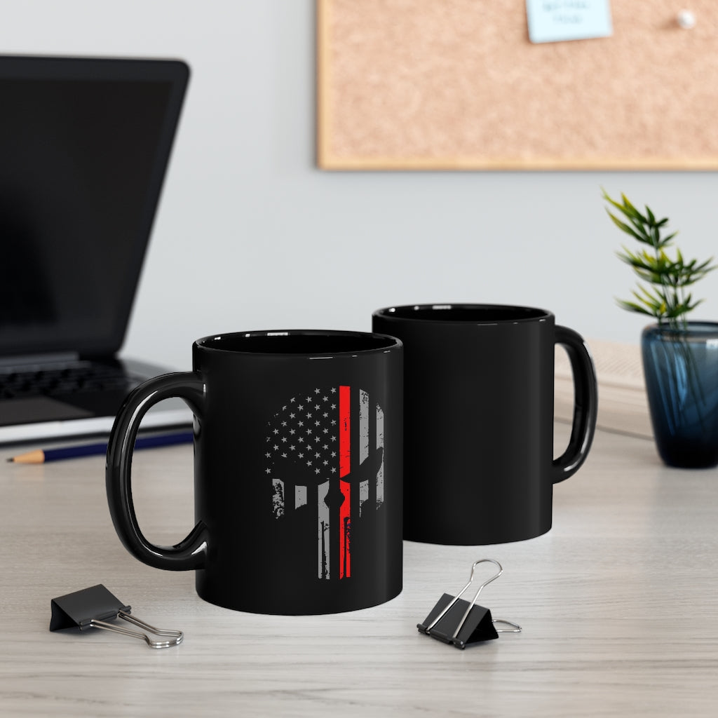 Black mug 11oz - Punisher Thin Red Line