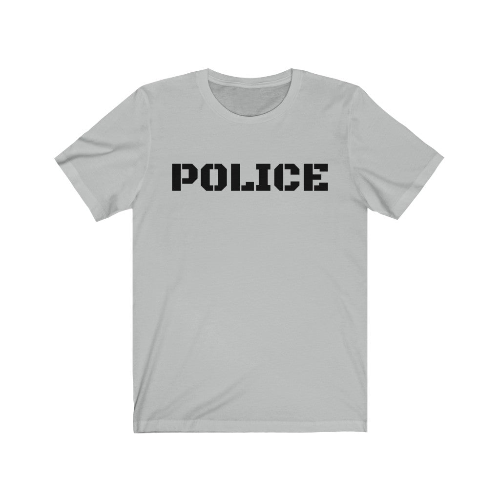 Unisex Jersey Short Sleeve Tee - "POLICE" Front and Back