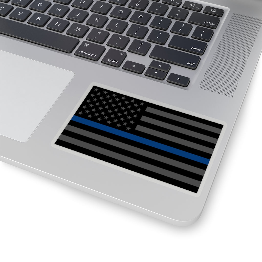 Kiss-Cut Stickers - Thin Blue Line Flag