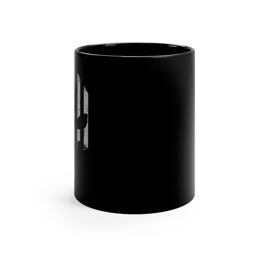 Black mug 11oz - Punisher Thin Silver Line