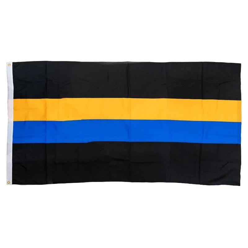 Durasleek Thin Gold and Thin Blue Dual Line American Flag, Sewn & Embroidered, 3 x 5 Ft