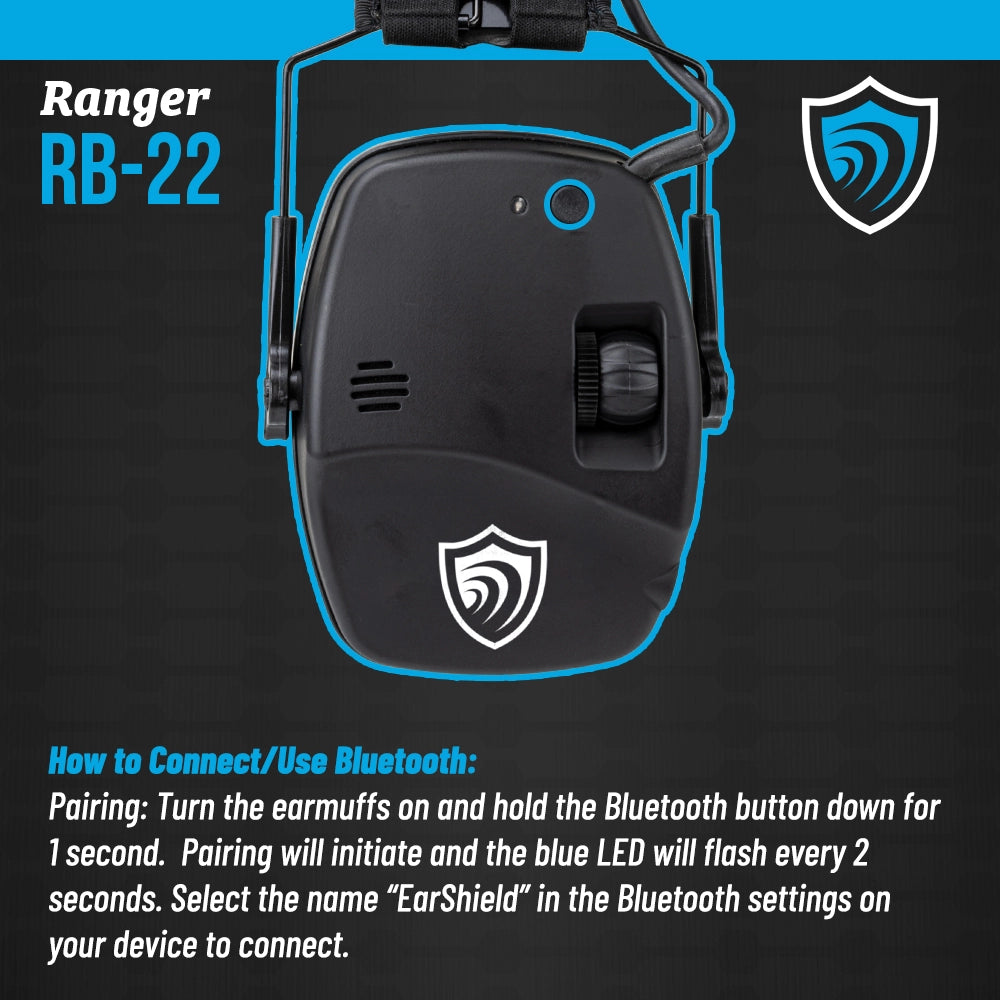 Otis Technology Earshield Ranger Electronic Pro Earmuff - Bluetooth