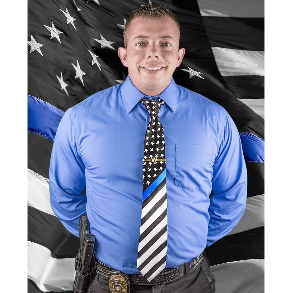 Thin Blue Line American Flag Tie
