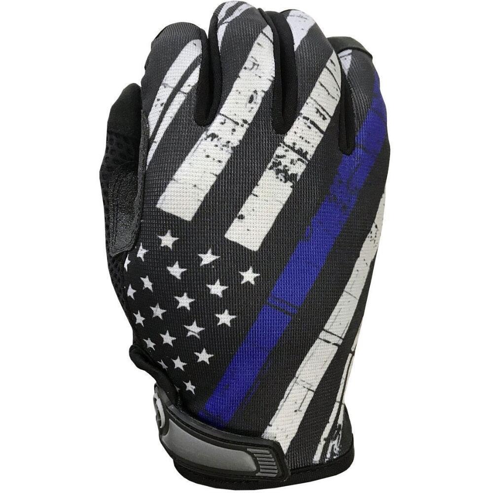 Industrious Handwear Blue Line Flag - Unlined - Full Finger Gloves - red-diamond-uniform-police-supply