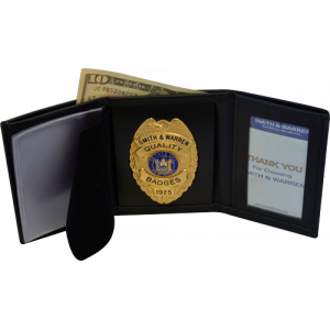 Smith & Warren Dress Leather Single ID Tri-Fold Wallet for Ohio Sheriff 5pt Star