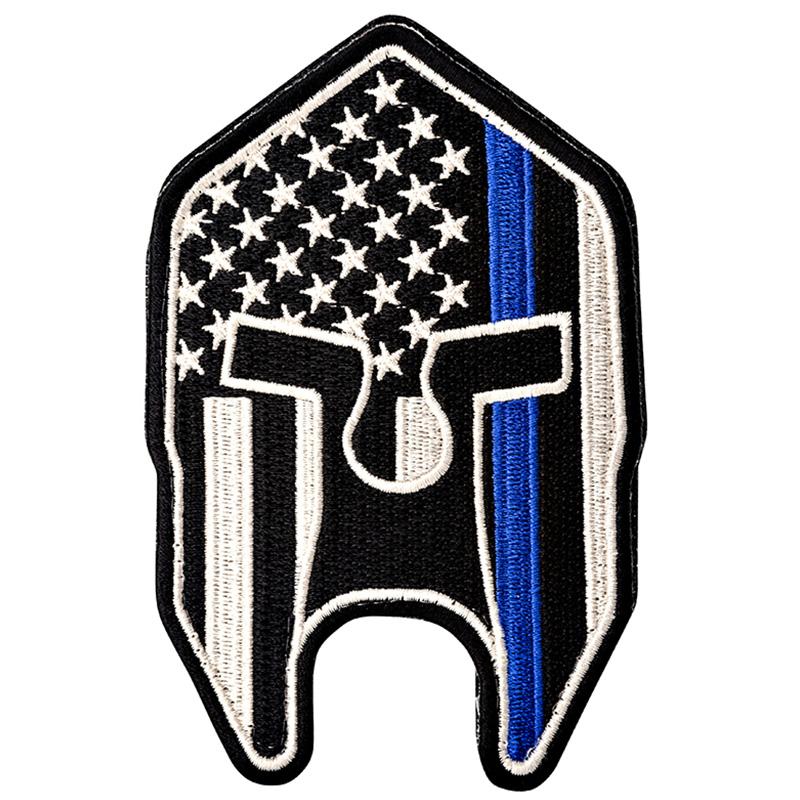 Spartan Thin Blue Line Velcro Patch