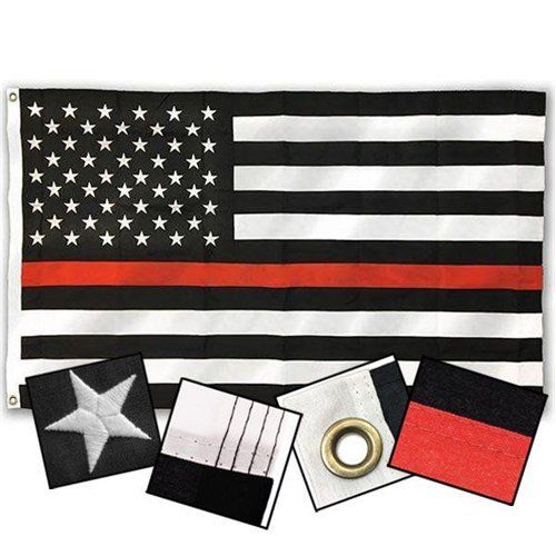 Durasleek Thin Red Line American Flag, Sewn & Embroidered