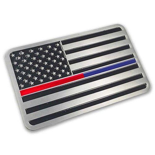 Dual American Flag - Vehicle Emblem