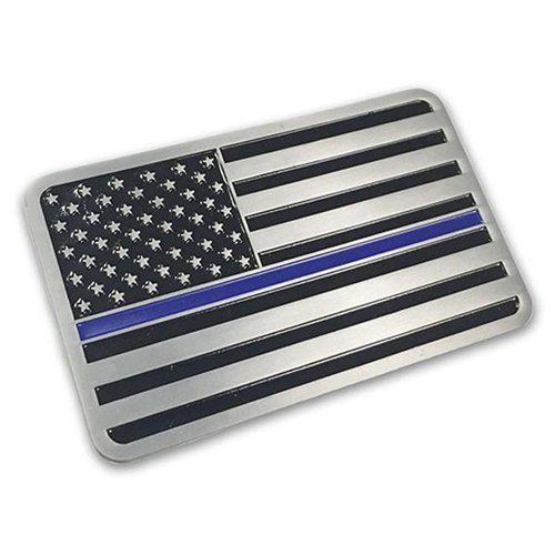 Thin Blue Line American Flag - Vehicle Emblem