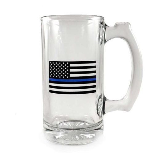 Thin Blue Line Libbey Deco Glass Mug - 12 oz.