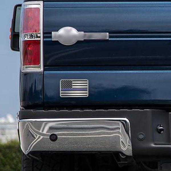 Thin Blue Line American Flag - Vehicle Emblem