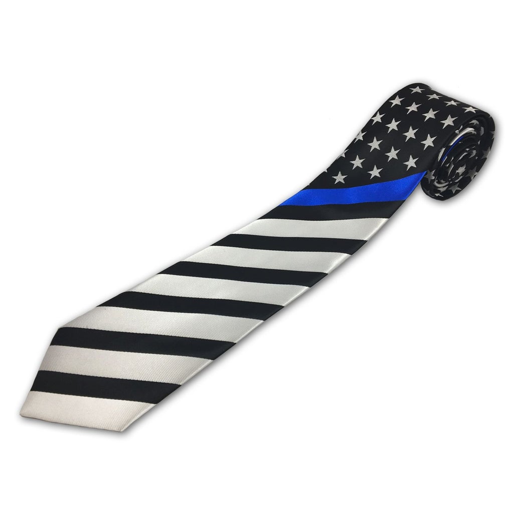 Thin Blue Line American Flag Tie