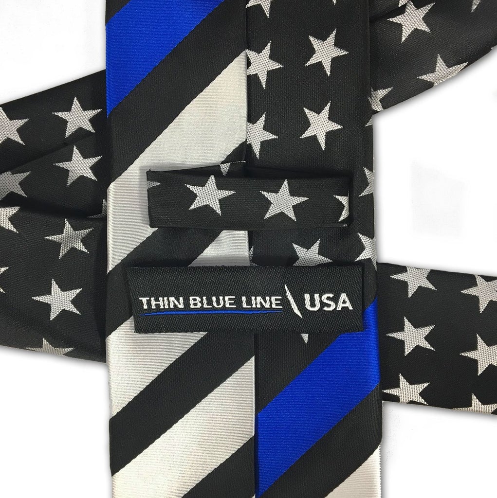 Thin Blue Line American Flag Tie