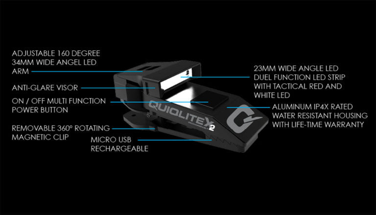 QuiqLite X2 USB Rechargeable Aluminum Housing 20 - 200 Lumens