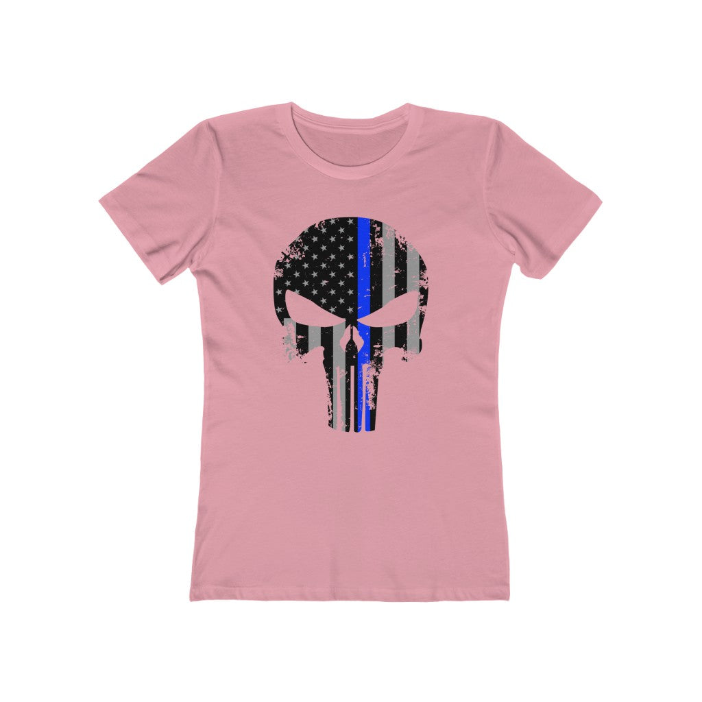 Women's The Boyfriend Tee - Blue Line Punisher