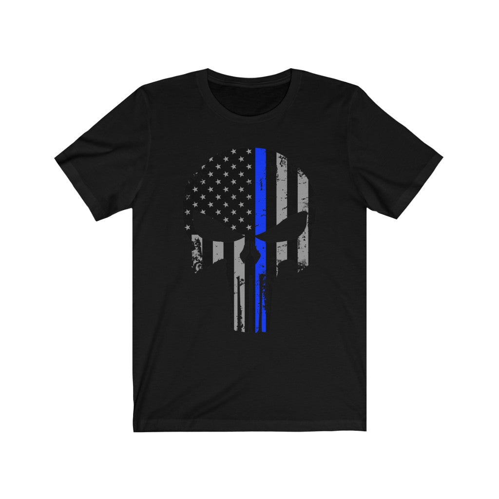 Unisex Jersey Short Sleeve Tee - Blue Line Punisher