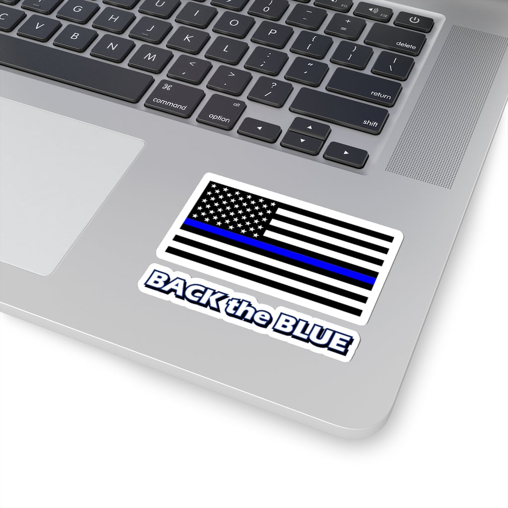 Kiss-Cut Stickers - Blue Line Flag - Back the Blue