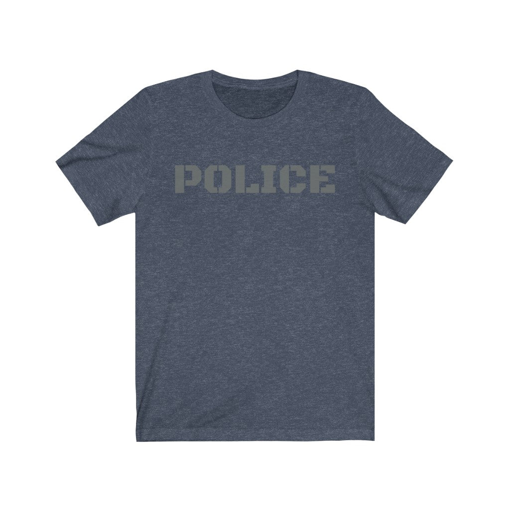 Unisex Jersey Short Sleeve Tee - "POLICE" Front and Back