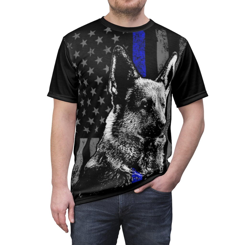 Unisex AOP Cut & Sew Tee - K-9 Blue Line