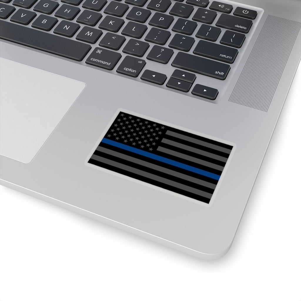 Kiss-Cut Stickers - Thin Blue Line Flag