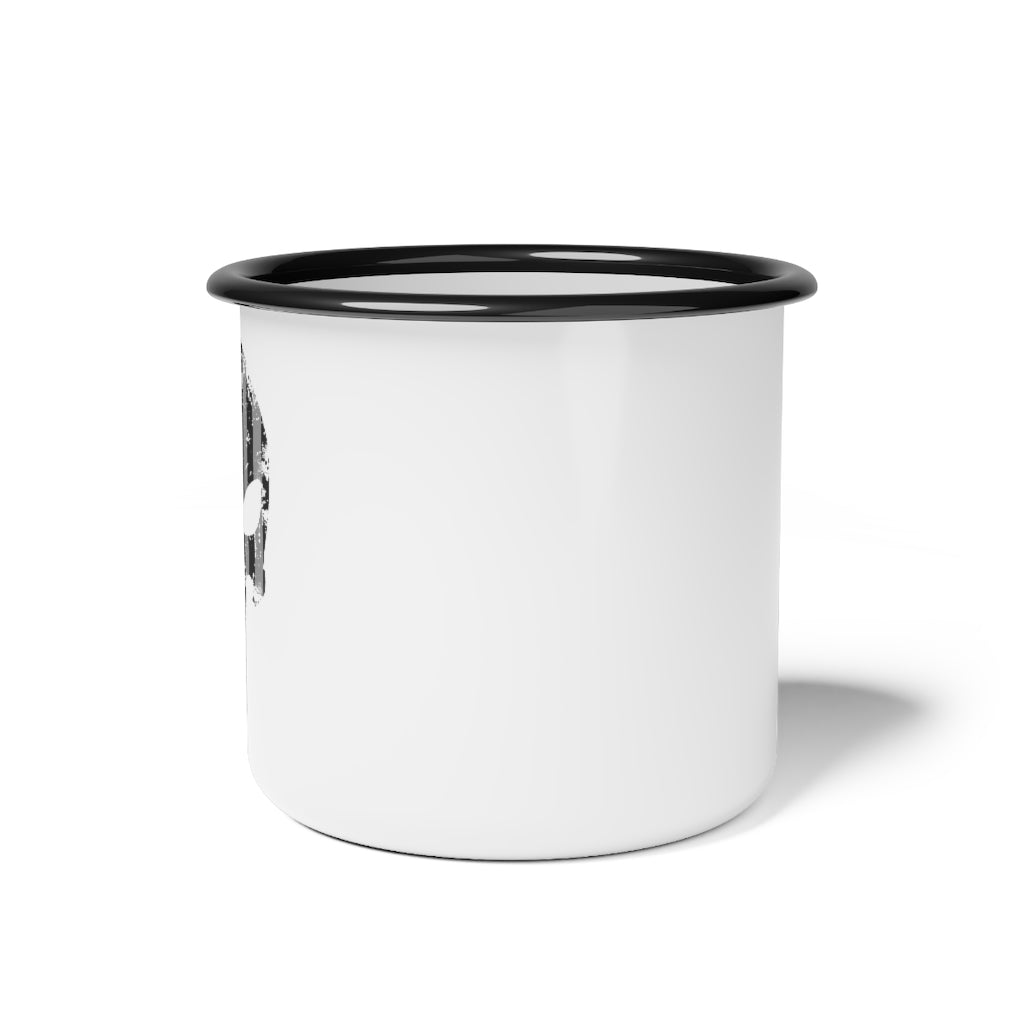 Enamel Camp Cup 12oz - Punisher Thin Silver Line