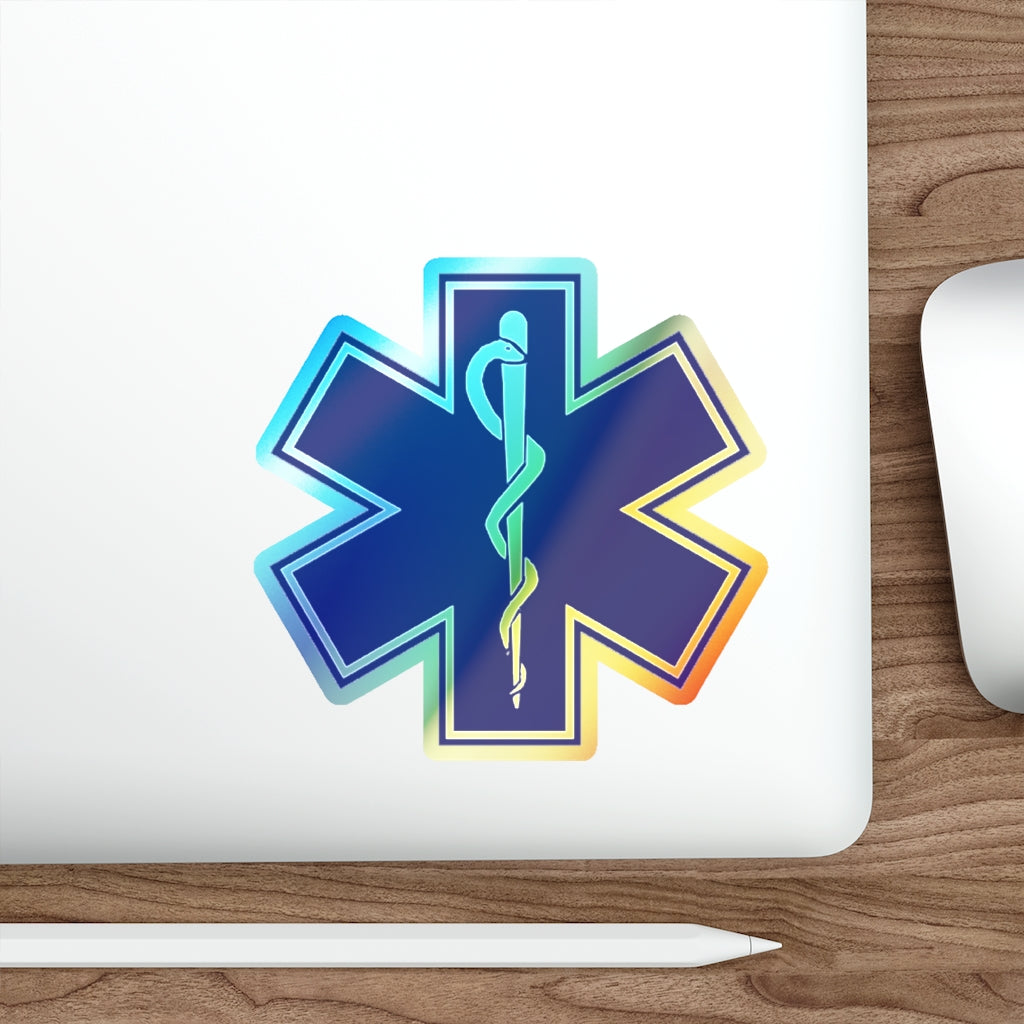 Holographic Die-cut Stickers - EMS Star of Life