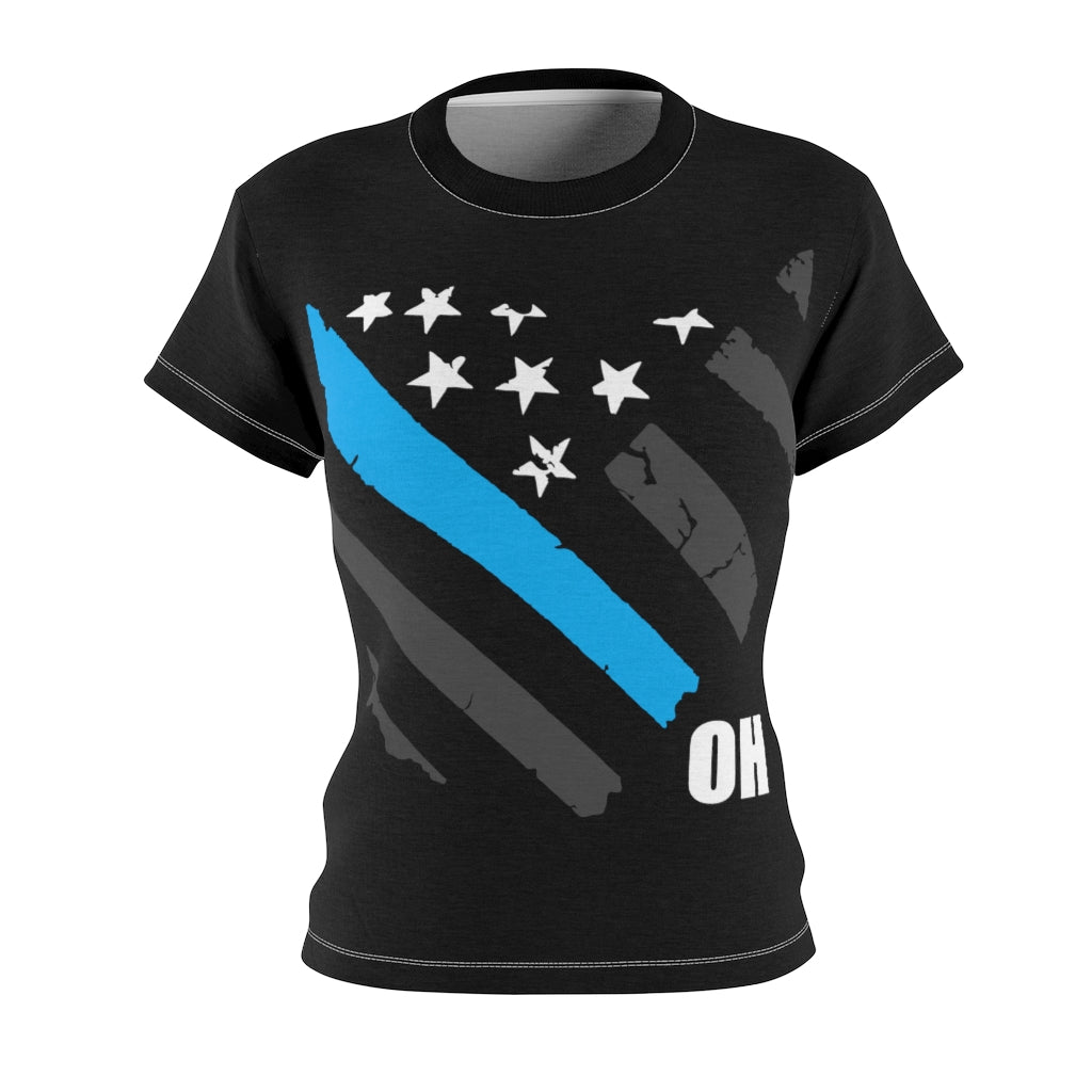 Women's AOP Cut & Sew Tee - Ohio Thin Blue Line