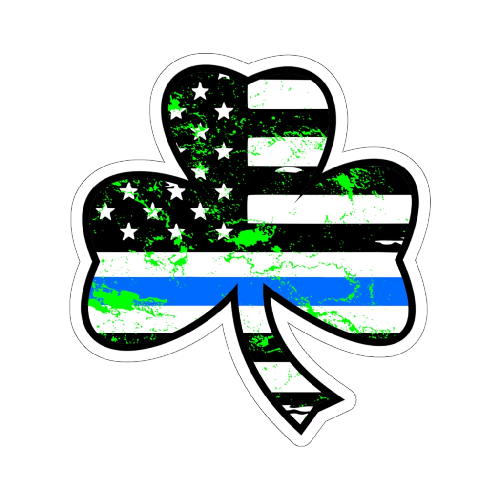 Kiss-Cut Stickers - Blue Line Shamrock