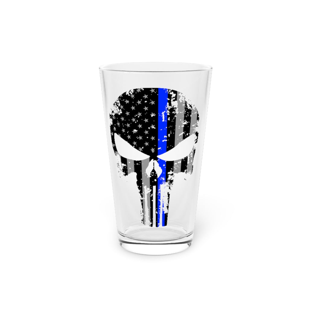 Pint Glass, 16oz - Punisher Blue Line