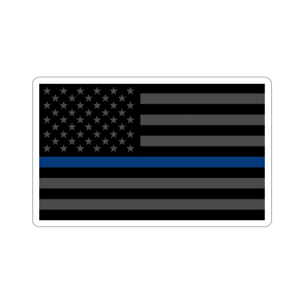 Kiss-Cut Stickers - Thin Blue Line Flag