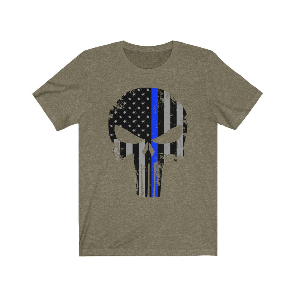 Unisex Jersey Short Sleeve Tee - Blue Line Punisher