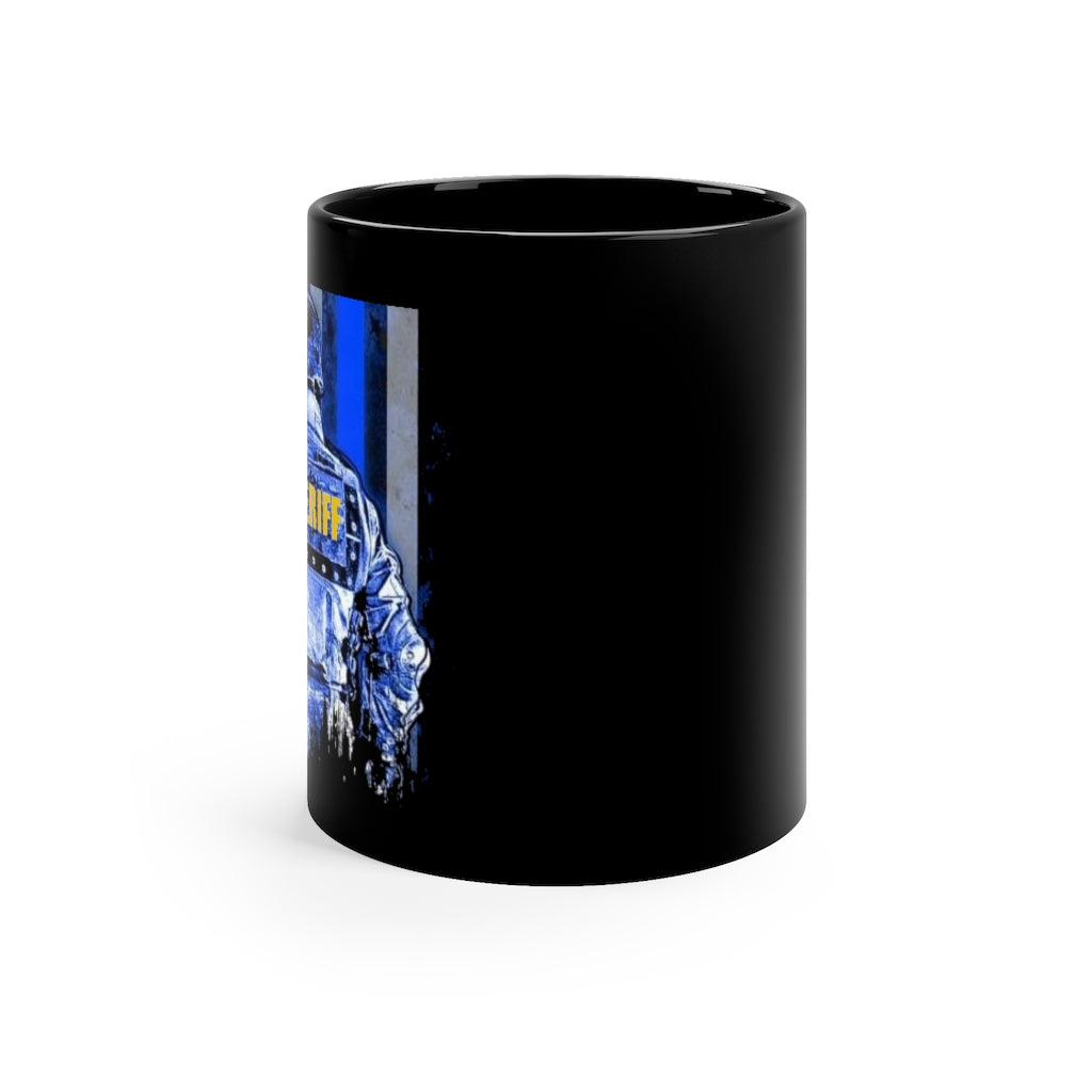 Black mug 11oz - Thin Blue Line Tactical Sheriff