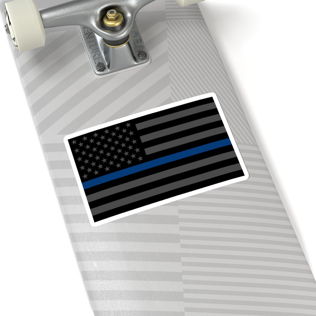 Kiss-Cut Stickers - Thin Blue Line Flag