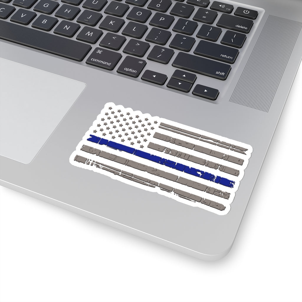 Kiss-Cut Stickers - Blue Line Flag