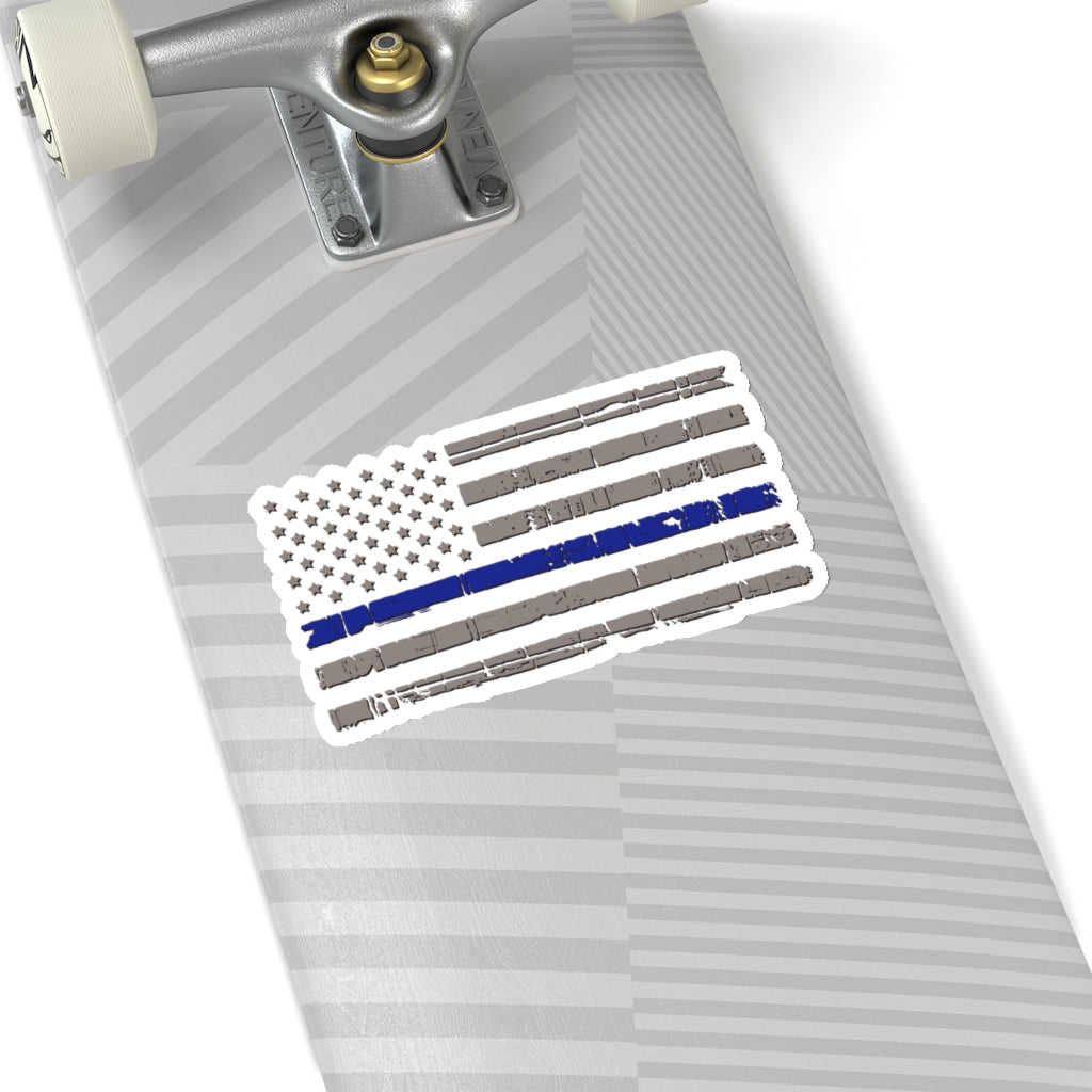 Kiss-Cut Stickers - Blue Line Flag