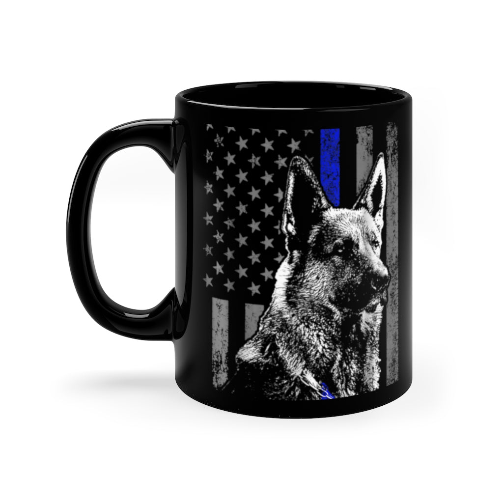 Black mug 11oz - K-9 Blue Line