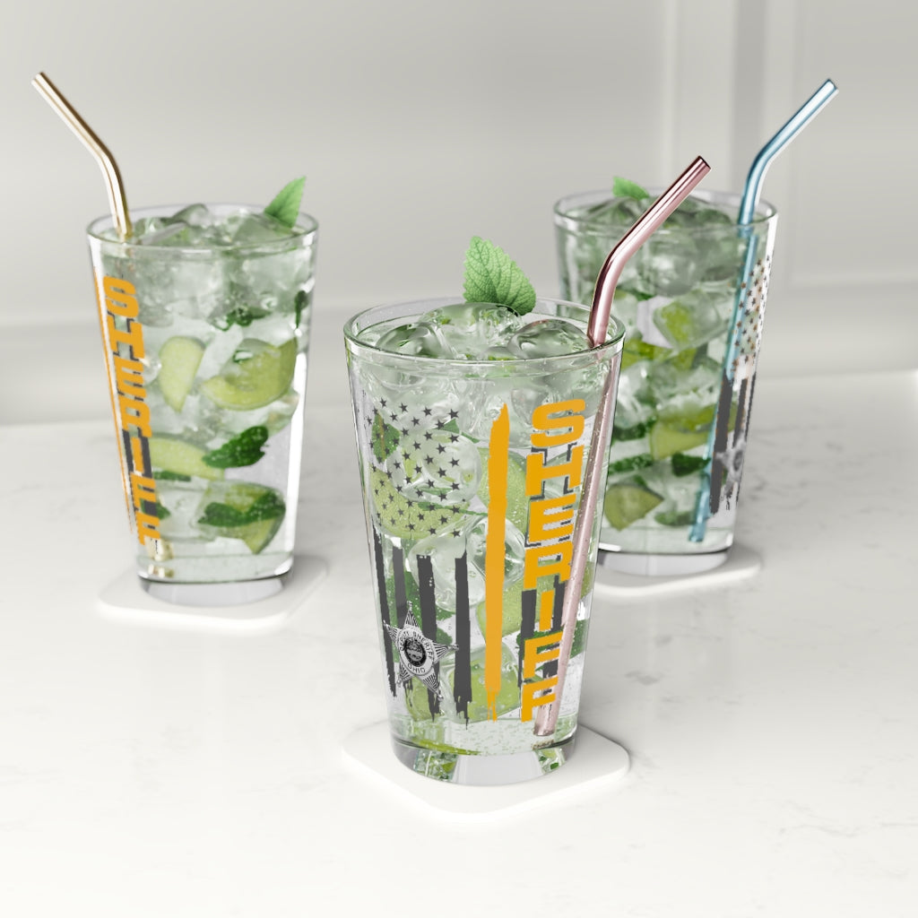 Pint Glass, 16oz - Ohio Sheriff Vertical